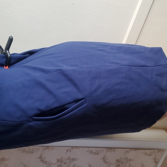 Lands End Ponte Knit Sleeveless Dress Solid Blue Pockets Sheath Stretch Sz 8P - Picture 4 of 11